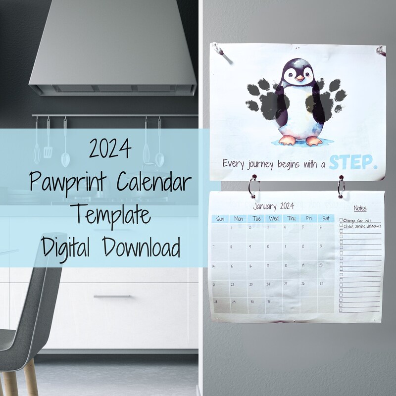 Paw Print Calendar Etsy