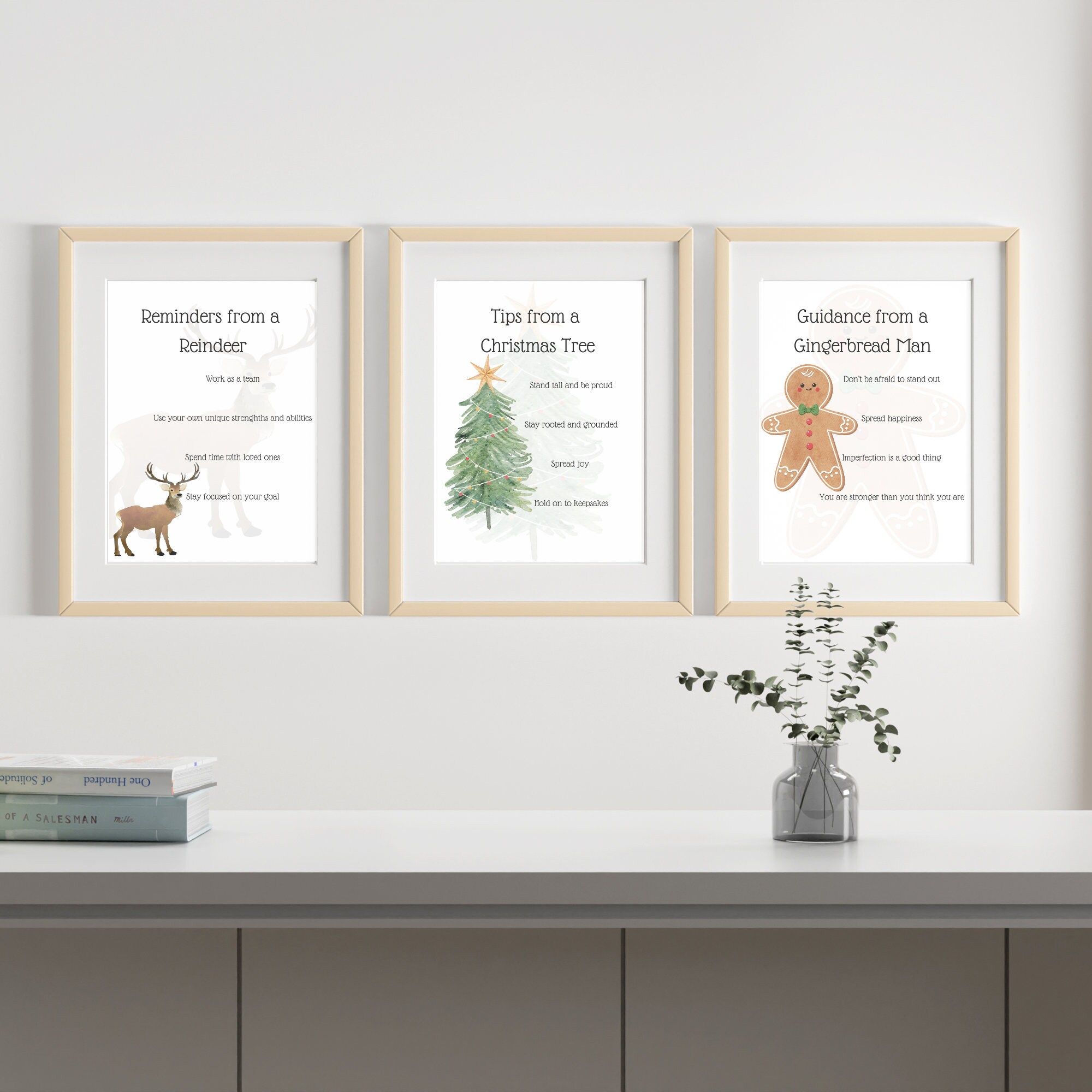 Christmas Printable Decor Reindeer Art Snowman Decor Christmas Lights ...