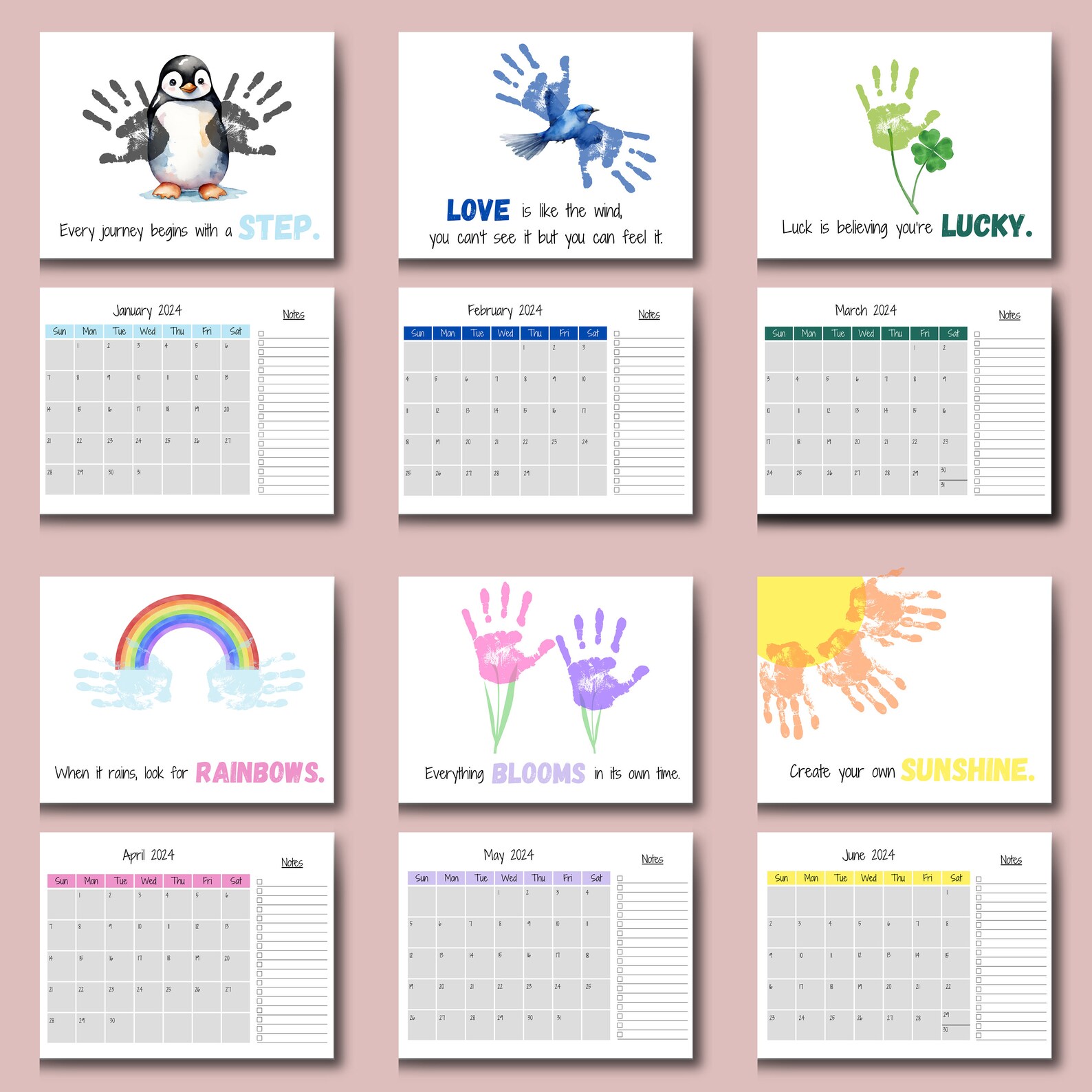 Handprint Art Calendar Handprint Craft Daycare Printable Template