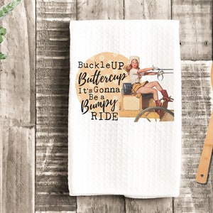 Sarcastic & Funny Retro Housewife Kitchen Towel | Gifts | Cleaning | Kitchen Towel | Dish Towels | Tea Towel | Made to Order