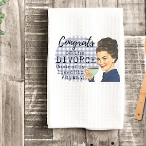 Sarcastic & Funny Retro Housewife Kitchen Towel | Gifts | Housewarming Gift | Kitchen Towel | Dish Towels | Tea Towel | Made to Order