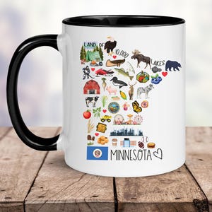 Minnesota Coffee Mug | Coffee Lover Gift for Him or Her| 11oz or 15oz | Kitchen Decor | Housewarming | MN Vikings | Souvenir | Midwest