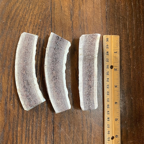 3 pack Medium Farm Raised Elk Antler dog chews. (split)