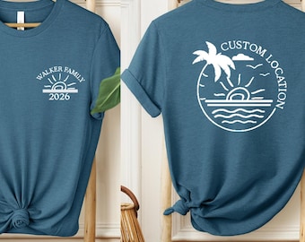 Personalized Family Beach Trip Shirt: Custom Location Matching Tee