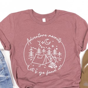 Adventure Awaits Shirt, Adventure Shirt, Camping Shirts, Mountain TShirt, Camping Gift, Vacation Shirt