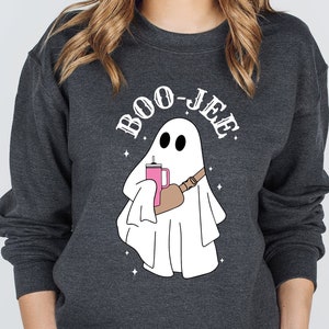 Boo Jee Ghost Sweatshirt, Spooky Ghost Hoodie, Halloween Ghost Shirt, Spooky Season, Cute Ghost Sweater, Halloween Crewneck,  Boo Sweatshirt