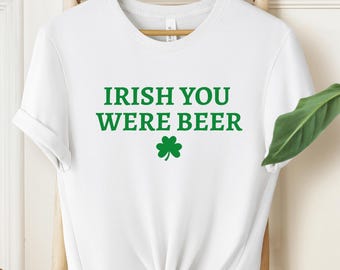 Funny St. Patrick's Day Shirt, Irish You Were Beer Baby Tee, Y2K Coquette Baby Tee, Ireland Shirt, St Paddys Baby Tee, Shamrock Family Tee