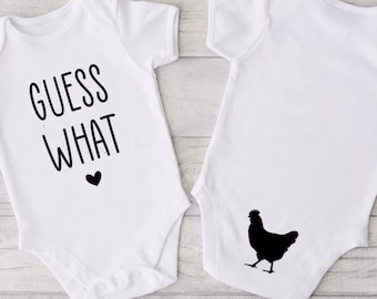 Funny Baby Onesie, Guess What Chicken Butt Onesie, Baby Shower Gift, Newborn Gift, New Baby Gift, Baby Bodysuit, Funny Onesie, Baby