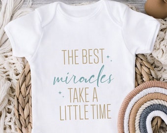 The Best Miracles Take a Little Time, Baby Shower Gift, Newborn Gift, Baby Announcement, New Baby Gift, Baby Bodysuit, Funny Onesie, Baby
