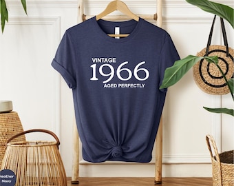 Vintage 1966 T-Shirt, 60th Birthday Gift, Aged Perfectly