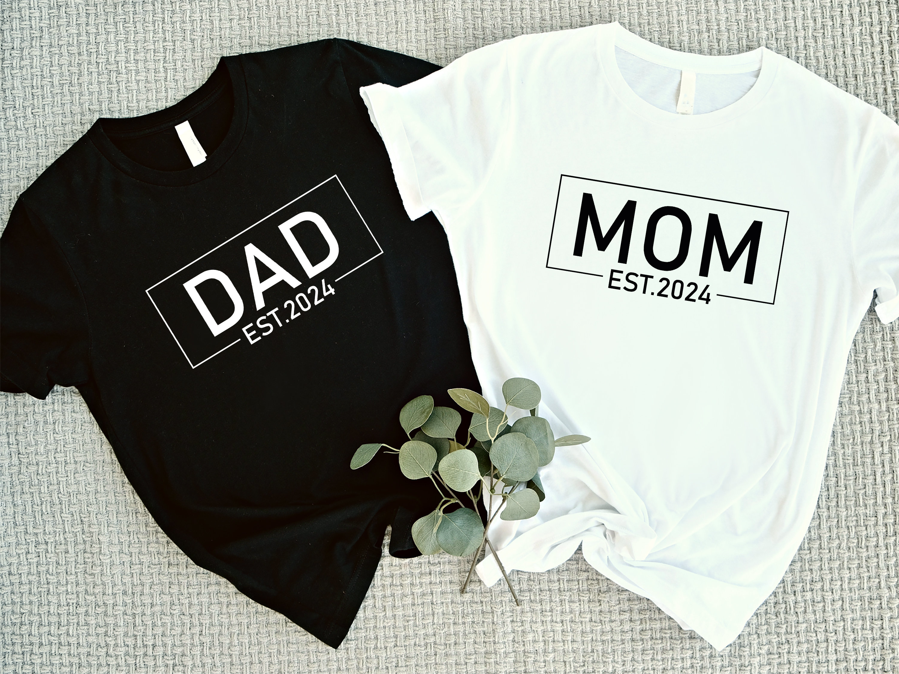 Mom and Dad Shirts, Matching Family Shirt, Mom and Dad Est 2024 Shirt ...