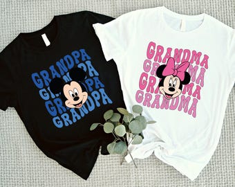 Disney Grandma Shirt, Disney Grandpa Grandma Shirt, Mickey Minnie Couple Tee, Vacation Shirt, Disneyland Trip Shirt,Family Disney Trip Shirt