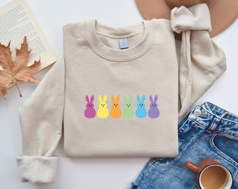Chemise de Pâques, sweat-shirt Peeps lapin de Pâques, joli cadeau de Pâques, sweat-shirt de Pâques pour enfants, chemise peeps, chemise Joyeuses Pâques, sweat-shirt de Pâques