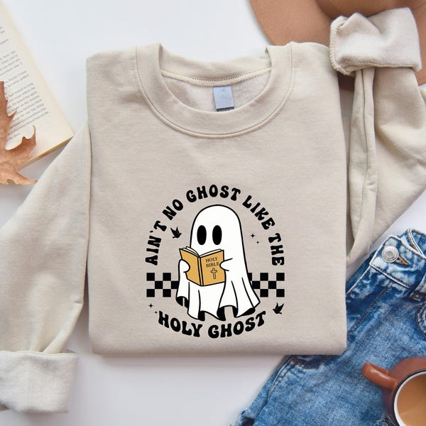 Funny Christian Halloween Sweatshirt, Religious Halloween Shirt, Cute Ghost Sweatshirt, Funny Christian Gifts, Christian Apparel, Catholic
