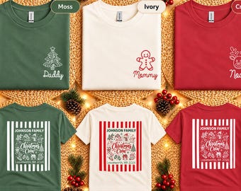Comfort Colors® Personalized Christmas Crew Shirt, Custom Matching Family Christmas Vacation Shirt, Holiday Group Shirt