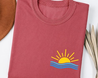 Comfort Colors Summer Shirt, Coastal Sunshine Shirt, Beach Shirts, Summer Vacation Tee, Retro Beach Graphic Tee