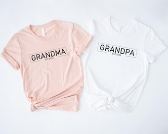 Grandma and Grandpa Est Shirt, Matching Family Shirt, Couple Shirt, Pregnancy Announcement Shirts, Custom Shirt, Fathers Day Shirt