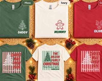 Comfort Colors® Personalized Family Christmas Shirt, Custom Matching Christmas Family Tee, Holiday Group tee, Making Memories Together