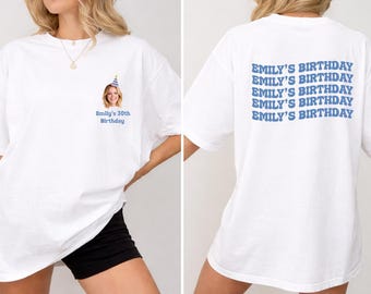 Comfort Colors Custom Face Birthday Shirt: Personalized Photo Party Tee