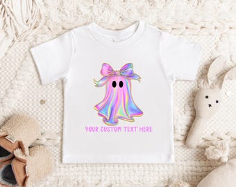 Halloween Girls Ghost Shirt, Cute Toddler Halloween Shirt, Halloween Outfit for Baby Girls, Halloween Little Girl Shirts, Halloween Princess
