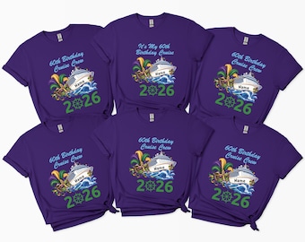 Mardi Grass Themed Birthday Cruise Shirt