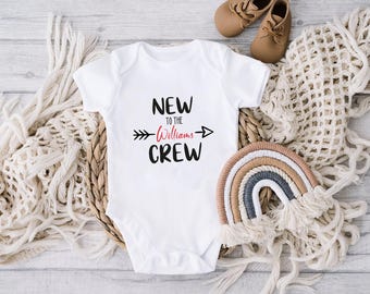 Combinaisons personnalisées New To The Crew, Body bébé personnalisé New To The Crew, Chemise pour tout-petit New To The Crew, Cadeau nouveau-né, Cadeau baby shower