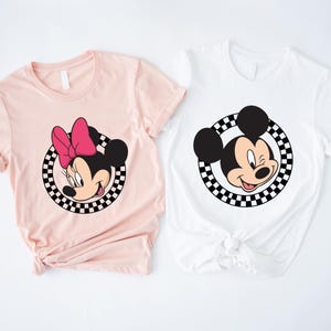 Disney Shirts,  Matching Couples Shirt, Gift for Disney Couple Trip, Matching Mickey And Minnie Shirt, Mickey Minnie Checkered Shirt, Disney