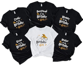 Custom Wizard Birthday Squad Shirts, Magic Birthday Shirt, Personalized Birthday Shirts, Birthday Girl and Boy Shirts, Best friend Birthday