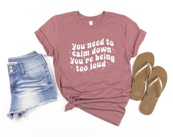 You Need to Calm Down, You're being too Loud Shirt, Teacher, Inspirational Teacher Shirt, New Teacher Shirt, Teacher Eras Tee, Teacher Shirt
