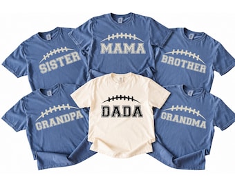 T-shirts Comfort Colors® Football pour le premier anniversaire de toute la famille, T-shirts d'anniversaire assortis sur le thème du football, T-shirts pour le premier anniversaire sur le thème du football