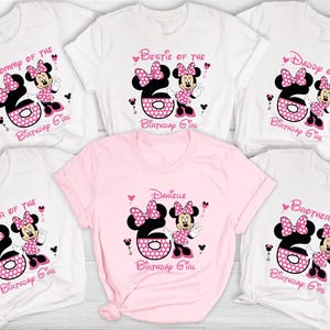 Disney Birthday Girl Shirts, Minnie Birthday Shirt, Custom Minnie Mouse Family Matching Shirt, 6th Birthday Shirt, 6th Birthday Shirt