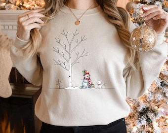 Christmas Snowman Sweatshirt, Christmas Sweatshirt,Snowman Hoodies, Winter Sweatshirt,  Christmas Tree Sweatshirt,Comfy Sweater, Youth Sweat