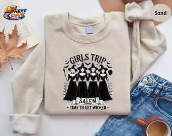Girls Trip Salem Sweatshirt, Halloween Shirt, Retro Halloween Tee, Halloween Witch Hoodie, Funny Halloween Shirt