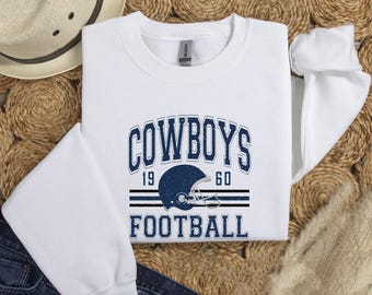 Vintage Cowboys Football Sweatshirt, Football Fan Sweatshirt, Custom Football Shirt, Personalized Football Shirt, Retro Football Shirt