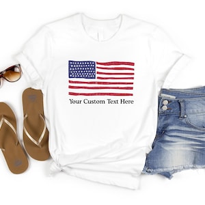 Custom American Flag Shirt, July 4th Freedom Shirt, 4th of July Shirt, Independence Shirt, Proud American Gift, Memorial Day, Freedom Shirt image 1