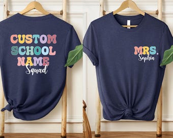 Custom Squad Teacher Shirts: Personalized School Name Tees