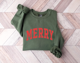 Merry Christmas Sweatshirt, Christmas Shirts, Cute Winter Sweater, Merry Christmas Shirt, Christmas Crewneck Sweatshirt, Holiday Sweater