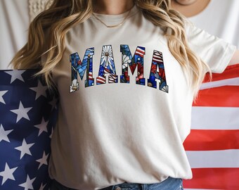 American Mama Shirt, Mama T-Shirt, 4th of July Mama Shirt, USA Shirt, Independence Day Shirt, Memorial Day, Freedom Shirt, America Tee
