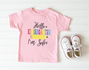 Hello Kindergarten Shirt, Back To School Shirt, First Day Of School, Kindergarten Rainbow Shirt, Teacher Gift, Kids School Shirt