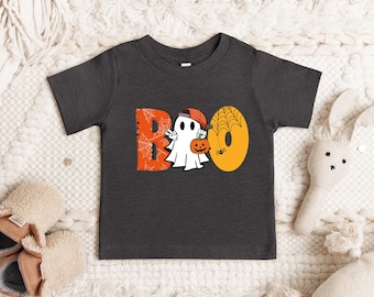 Boo Ghost Halloween Shirt, Halloween Kids Shirt, Ghost Pumpkin Girls T-shirt, Toddler Halloween Shirt, Halloween Boo Shirt, Halloween Gift