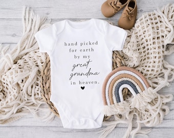 Hand picked for earth by my great grandma in heaven, Baby Bodysuit, Baby Clothes, Baby Shower Gift, Newborn Gift, Baby Announcement, Baby