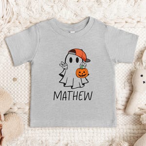 Personalized Boy Halloween Shirt, Boys Ghost Name Shirt, Custom Name Halloween Boys Tee - Trendy Ghost Name Shirt, Boys Halloween Shirt