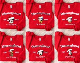 Sweat-shirt de Noël Disneyland, T-shirt de Noël Mickey et ses amis, Pull de Noël pour toute la famille, T-shirt vintage Disneyland
