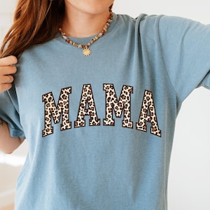 Comfort Colors Leopard Mama T-shirt, Mothers Day Gift, Leopard Mama T-Shirt, Gift For New Mom,  Retro Mama Shirt, Gift For Mom, Mama Shirt