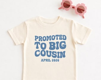 Groovy Promoted to Big Cousin Graphic Shirt: Retro Cousin Shirt