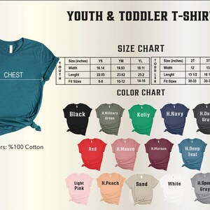 youth and toddler t - shirt sizes chart