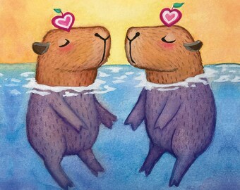Capybara Love Print