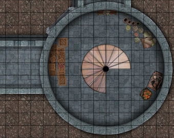 Keep Tower (A) Battle Map for TTRPG/VTT, (3 Floors).