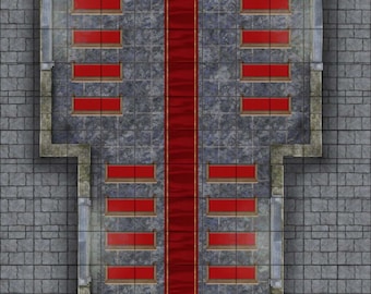 Town Church (A) Battle Map for TTRPG/VTT, (1 Floor).