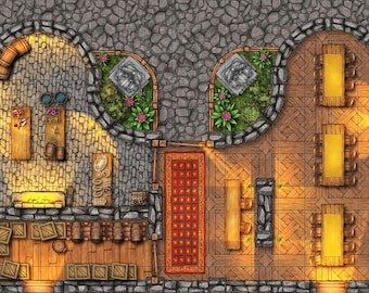 City Guild Hall (A) Battle Map for TTRPG/VTT, (1 Floor).